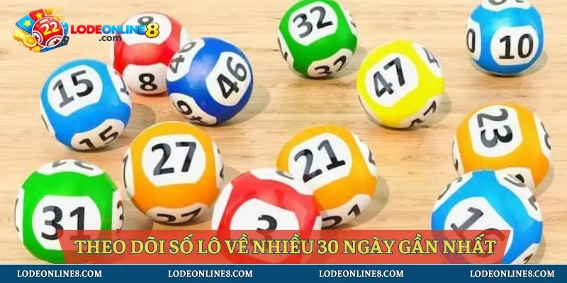 Theo dõi số lô về nhiều 30 ngày gần nhất